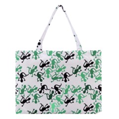 Lizards Pattern - Green Medium Tote Bag by Valentinaart