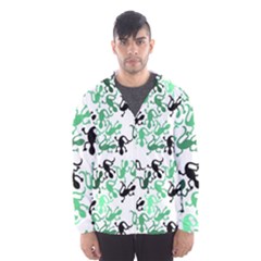 Lizards Pattern - Green Hooded Wind Breaker (men) by Valentinaart