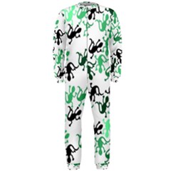 Lizards Pattern - Green Onepiece Jumpsuit (men)  by Valentinaart