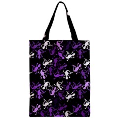 Purple Lizards Pattern Zipper Classic Tote Bag by Valentinaart