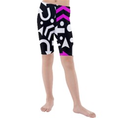 Right Direction - Magenta Kids  Mid Length Swim Shorts by Valentinaart