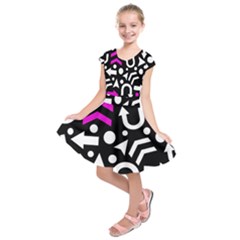 Right Direction - Magenta Kids  Short Sleeve Dress by Valentinaart