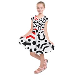 Red Right Direction Kids  Short Sleeve Dress by Valentinaart