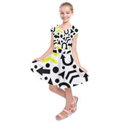 Yellow Right Direction  Kids  Short Sleeve Dress by Valentinaart