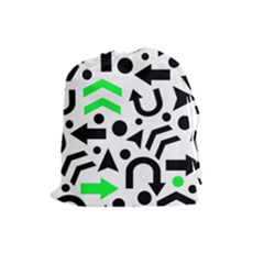 Green Right Direction  Drawstring Pouches (large) 
