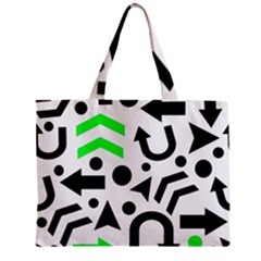 Green Right Direction  Zipper Mini Tote Bag by Valentinaart