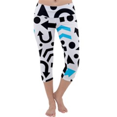 Cyan Right Direction Capri Yoga Leggings by Valentinaart