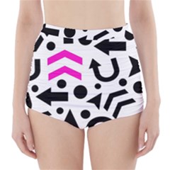 Magenta Right Direction High-waisted Bikini Bottoms by Valentinaart