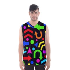 Right Direction - Colorful Men s Basketball Tank Top by Valentinaart