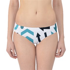 Cyan Direction Pattern Hipster Bikini Bottoms by Valentinaart