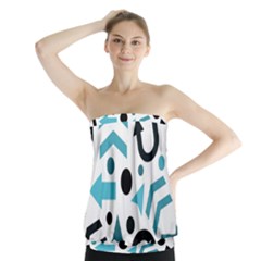 Cyan Direction Pattern Strapless Top by Valentinaart