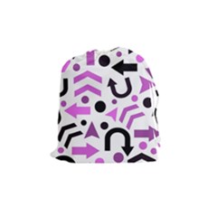 Magenta direction pattern Drawstring Pouches (Medium) 