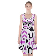 Magenta Direction Pattern Racerback Midi Dress by Valentinaart