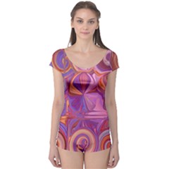 Candy Abstract Pink, Purple, Orange Boyleg Leotard 