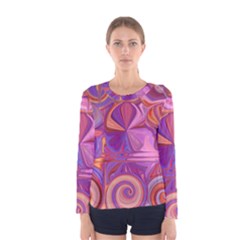 Candy Abstract Pink, Purple, Orange Women s Long Sleeve Tee