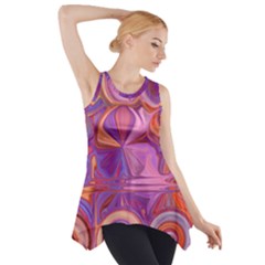 Candy Abstract Pink, Purple, Orange Side Drop Tank Tunic