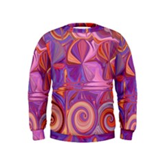 Candy Abstract Pink, Purple, Orange Kids  Sweatshirt by digitaldivadesigns