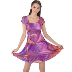 Candy Abstract Pink, Purple, Orange Cap Sleeve Dresses by digitaldivadesigns