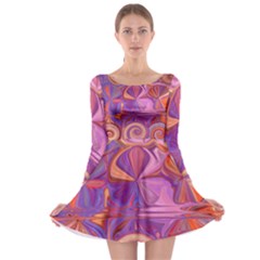 Candy Abstract Pink, Purple, Orange Long Sleeve Skater Dress by digitaldivadesigns