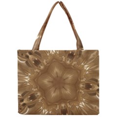 Elegant Gold Brown Kaleidoscope Star Mini Tote Bag by yoursparklingshop