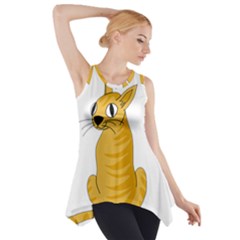 Yellow Cat Side Drop Tank Tunic by Valentinaart