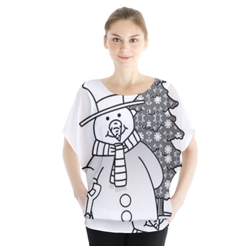 Cute Christmas Snowman  Blouse by Brittlevirginclothing