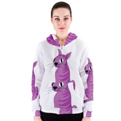 Purple Cat Women s Zipper Hoodie