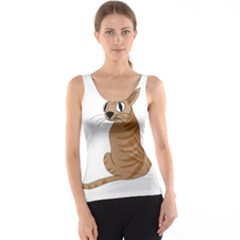 Brown Cat Tank Top by Valentinaart