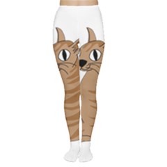 Brown Cat Women s Tights by Valentinaart