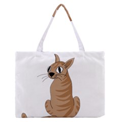 Brown Cat Medium Zipper Tote Bag by Valentinaart