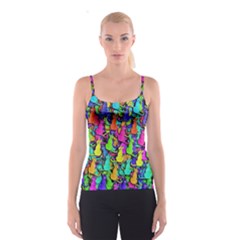 Colorful Cats Spaghetti Strap Top by Valentinaart