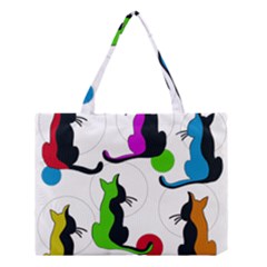 Colorful Abstract Cats Medium Tote Bag by Valentinaart