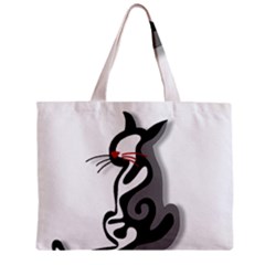 Elegant Abstract Cat  Zipper Mini Tote Bag by Valentinaart