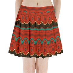 Orange Black And Blue Pattern Pleated Mini Skirt by digitaldivadesigns