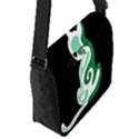 Green abstract cat  Flap Messenger Bag (S) View2