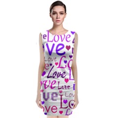 Love Pattern Classic Sleeveless Midi Dress by Valentinaart