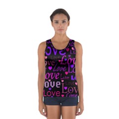 Love Pattern 2 Women s Sport Tank Top  by Valentinaart