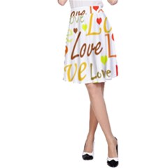 Valentine s Day Pattern A-line Skirt by Valentinaart