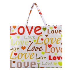 Valentine s Day Pattern Zipper Large Tote Bag by Valentinaart