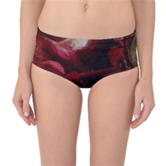 Dark Red Candlelight Candles Mid-waist Bikini Bottoms by yoursparklingshop