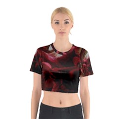 Dark Red Candlelight Candles Cotton Crop Top by yoursparklingshop