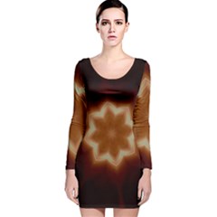 Christmas Flower Star Light Kaleidoscopic Design Long Sleeve Velvet Bodycon Dress by yoursparklingshop