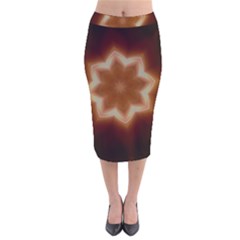 Christmas Flower Star Light Kaleidoscopic Design Velvet Midi Pencil Skirt by yoursparklingshop