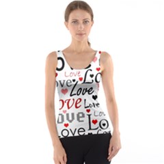 Love Pattern - Red Tank Top by Valentinaart