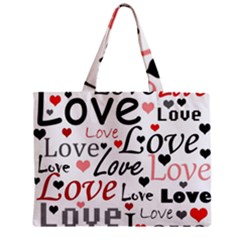 Love Pattern - Red Zipper Mini Tote Bag by Valentinaart