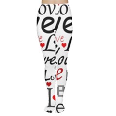 Love Pattern - Red Women s Tights by Valentinaart