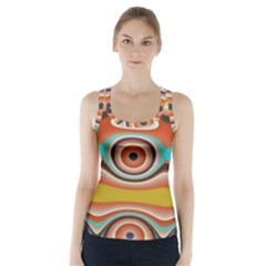 Oval Circle Patterns Racer Back Sports Top by digitaldivadesigns