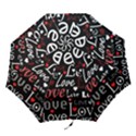 Red Love pattern Folding Umbrellas View1