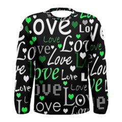 Green Valentine s Day Pattern Men s Long Sleeve Tee by Valentinaart