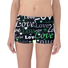 Green Valentine s Day Pattern Reversible Bikini Bottoms by Valentinaart